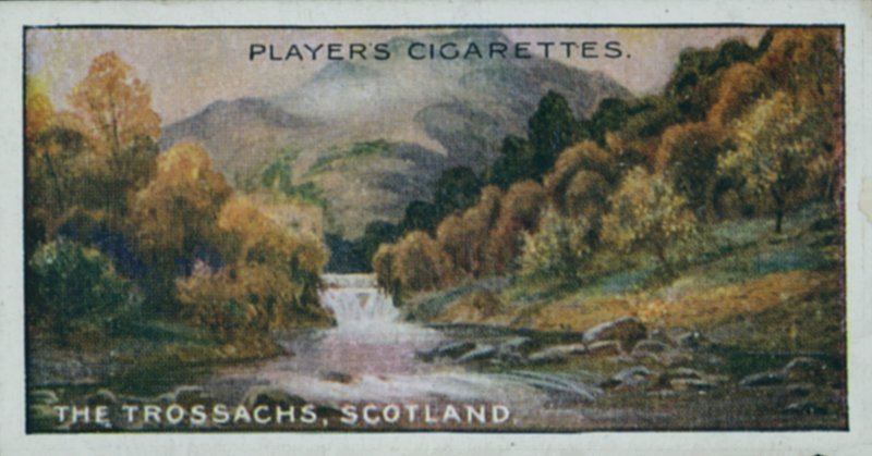 Skvosty britské krajiny: Trossachs, Skotsko (barevná litografie) od English School