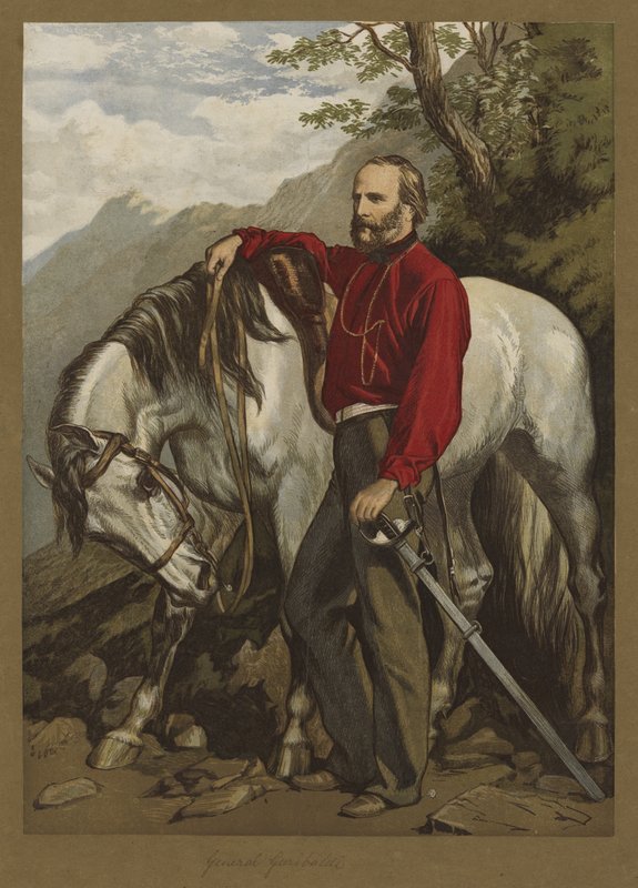 Generál Garibaldi (barevná litografie) od English School