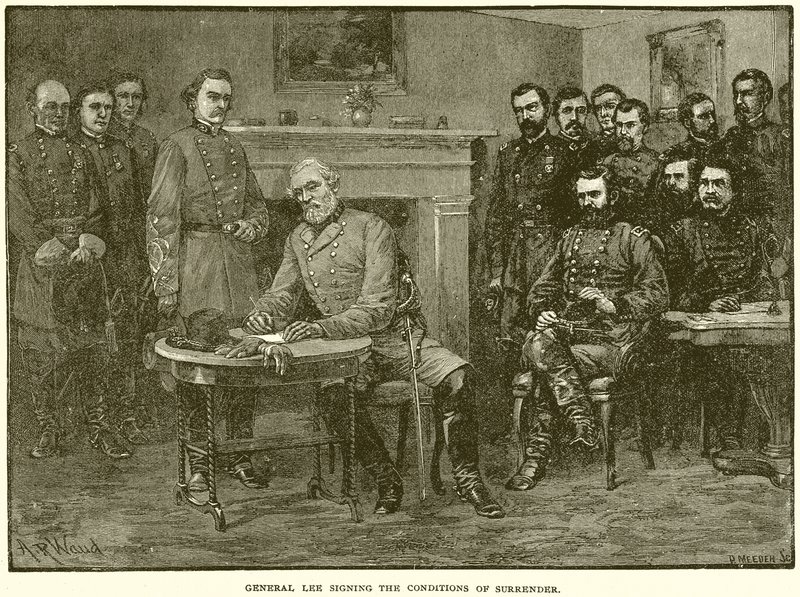General Lee podepisování podmínek kapitulace od English School