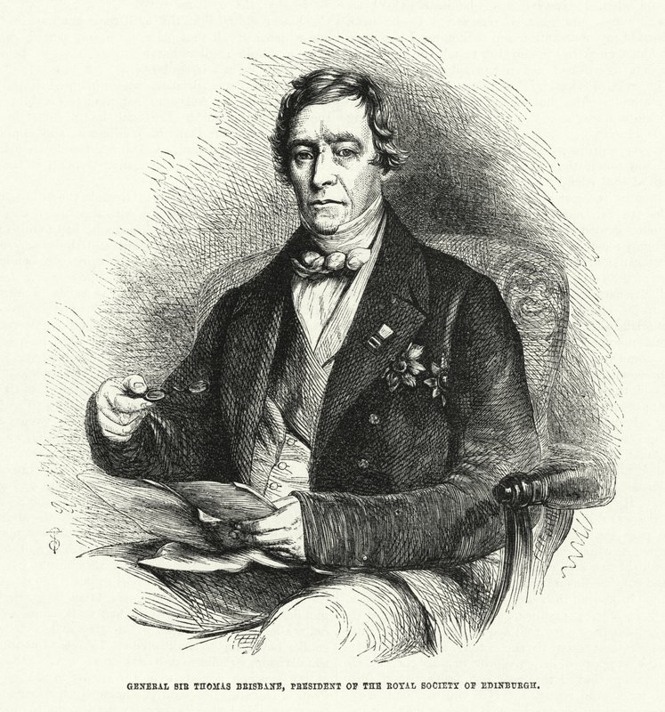 Generál Sir Thomas Brisbane, prezident Royal Society of Edinburgh (rytina) od English School