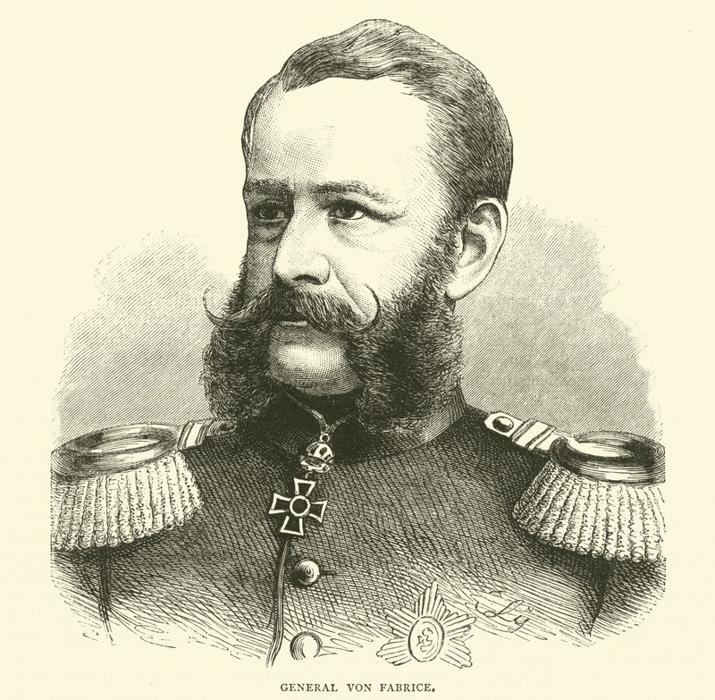 Generál von Fabrice, říjen 1870 od English School