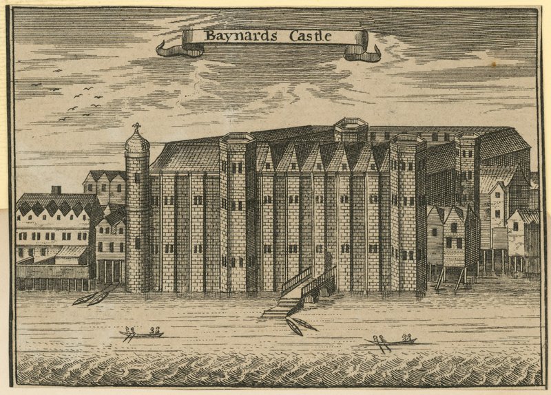 Celkový pohled na hrad Baynards od English School