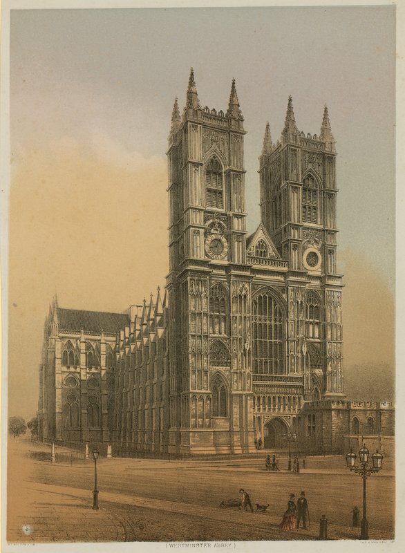 Celkový pohled na Westminsterské opatství od English School