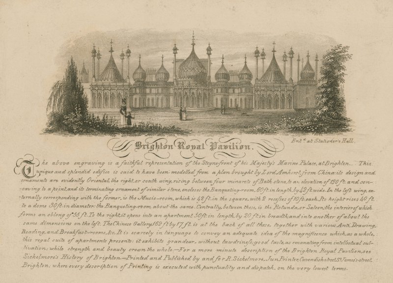 Celkový pohled na Royal Pavilion v Brightonu od English School