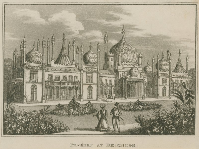 Celkový pohled na Royal Pavilion v Brightonu od English School