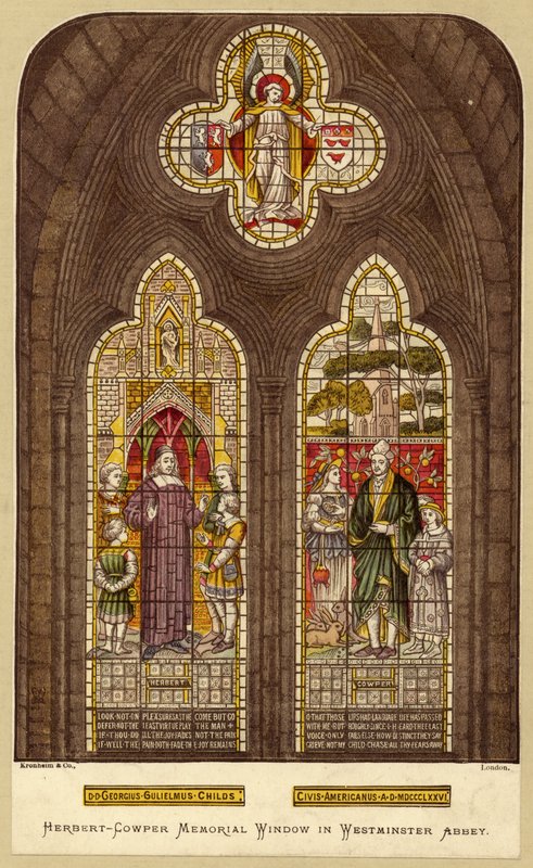 Okno George Herberta a Williama Cowpera, Westminster Abbey, Londýn od English School