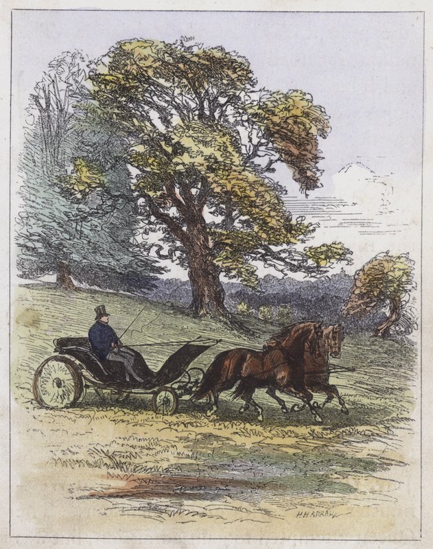 George IV, jízda ve Windsor Park (barevná rytina) od English School