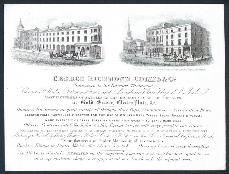 George Richmond Collis & Co, vizitka od English School