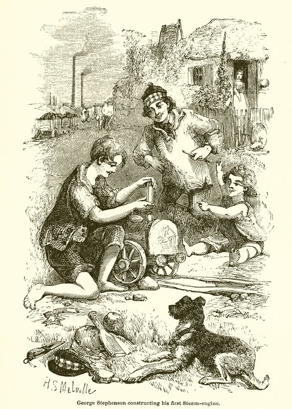 George Stephenson konstruoval svůj první parní stroj od English School