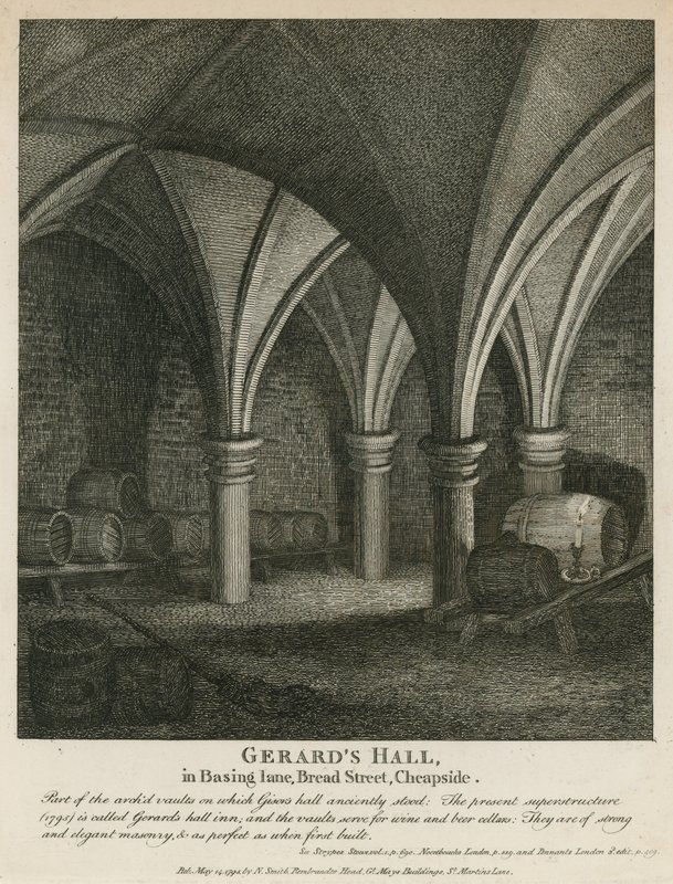 Gerards Hall v Basing Lane, Bread Street, Cheapside od English School