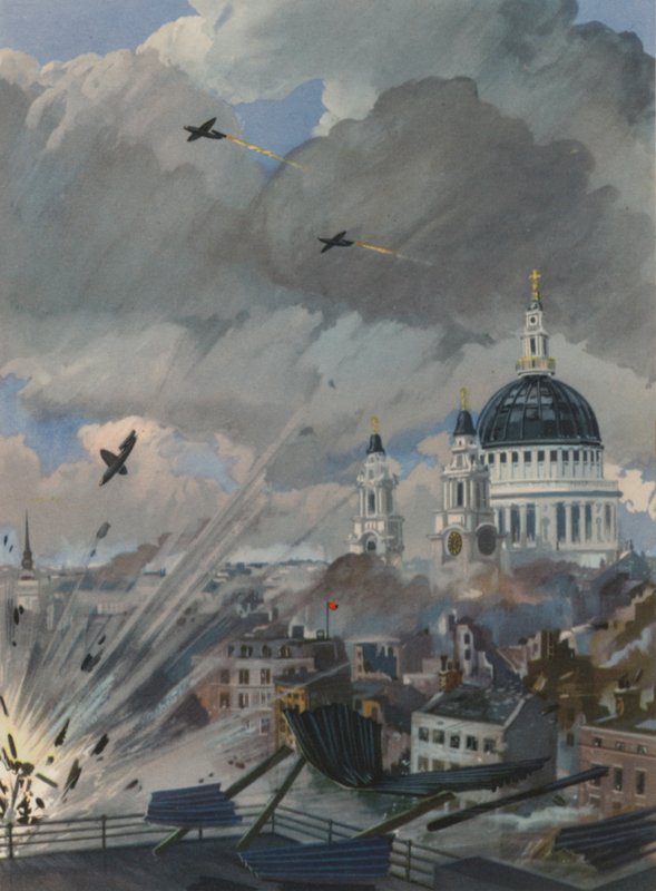 Německé bomby V-1 letící nad Londýnem, 2. světová válka od English School
