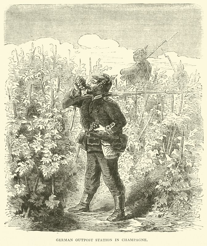 Německá základna v Champagne, září 1870 od English School