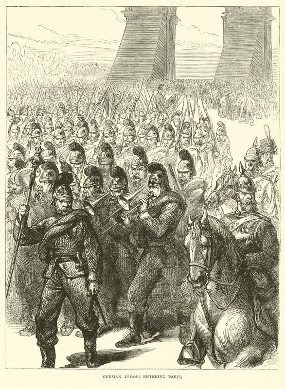 Německá vojska vstupující do Paříže, březen 1871 od English School