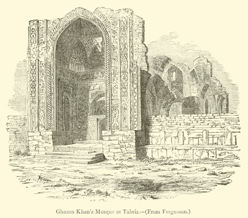 Ghazanova mešita v Tabrízu (rytina) od English School