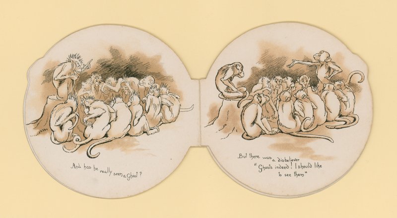 Duchové - opice a sova (litho) od English School