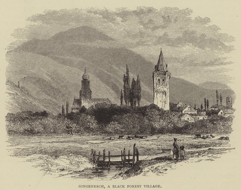 Gingenbach, vesnice Černého lesa (rytina) od English School