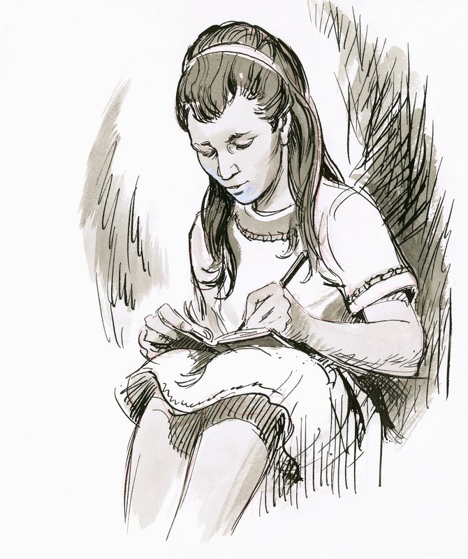 Dívka psaní od English School