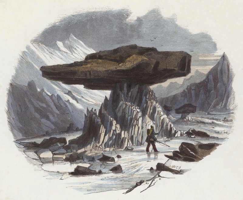 Glacier Tables (barevné rytí) od English School