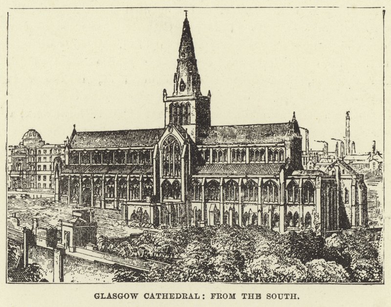 Glasgowská katedrála, z jihu od English School