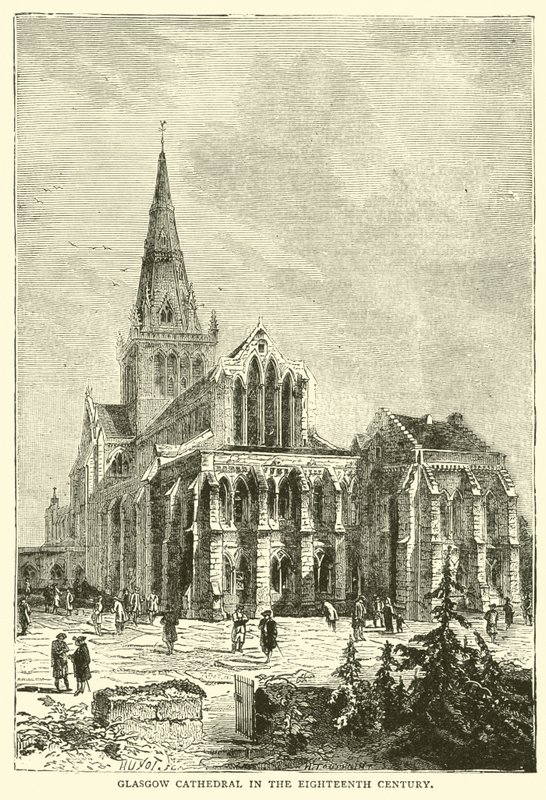 Glasgowská katedrála v osmnáctém století od English School