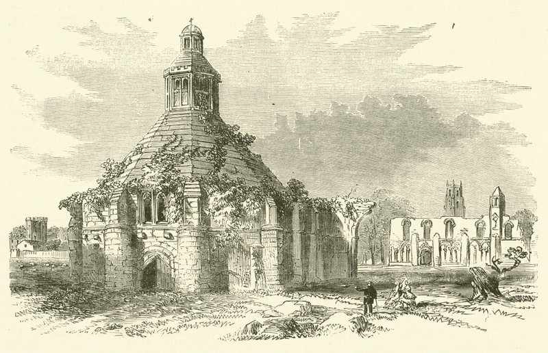 Glastonbury Abbey (rytina) od English School
