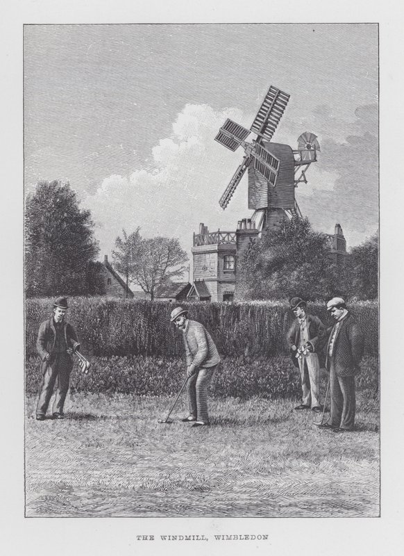 Golf: Větrný mlýn, Wimbledon (litho) od English School
