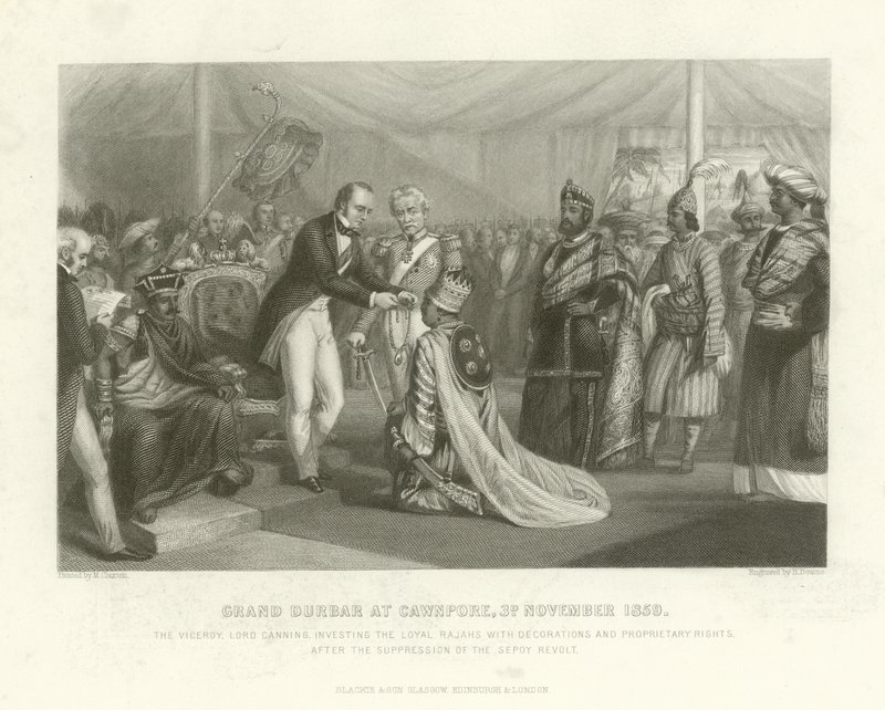 Grand Durbar v Cawnpore, 3. listopadu 1859 od English School