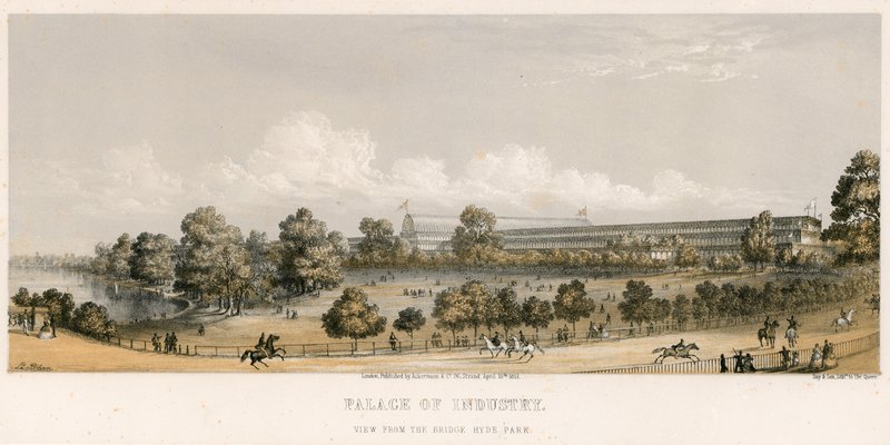 Velká výstava, 1851, Z mostu, Hyde Park od English School