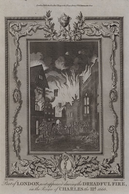 Velký požár Londýna, 1666 od English School
