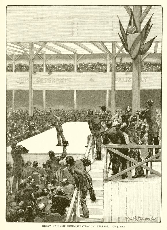 Velká unionistická demonstrace v Belfastu, 1890 od English School