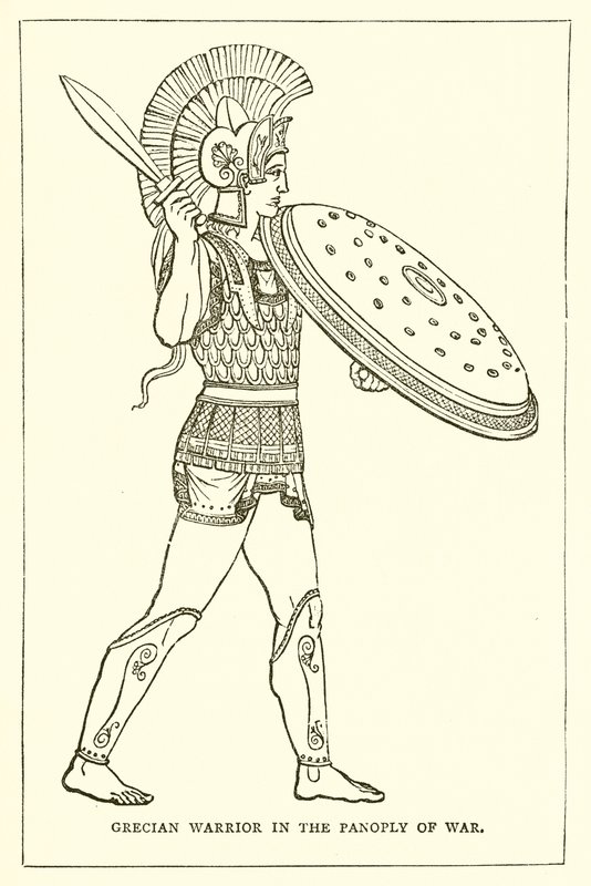 Řecký válečník v Panoply of War od English School