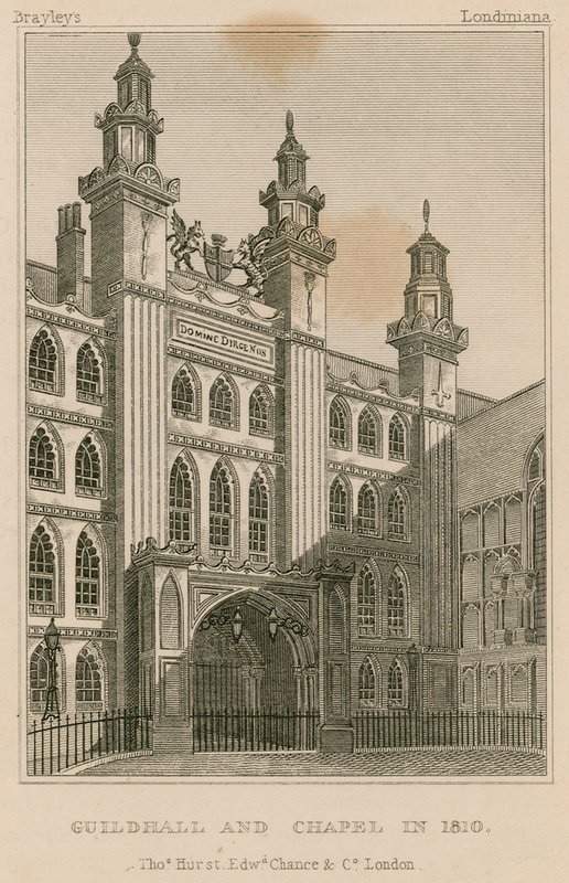 Guildhall and Chapel, Londýn, v roce 1810 od English School