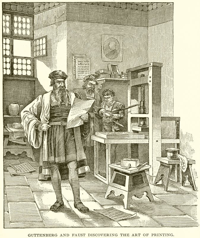 Guttenberg a Faust objevili umění tisku od English School