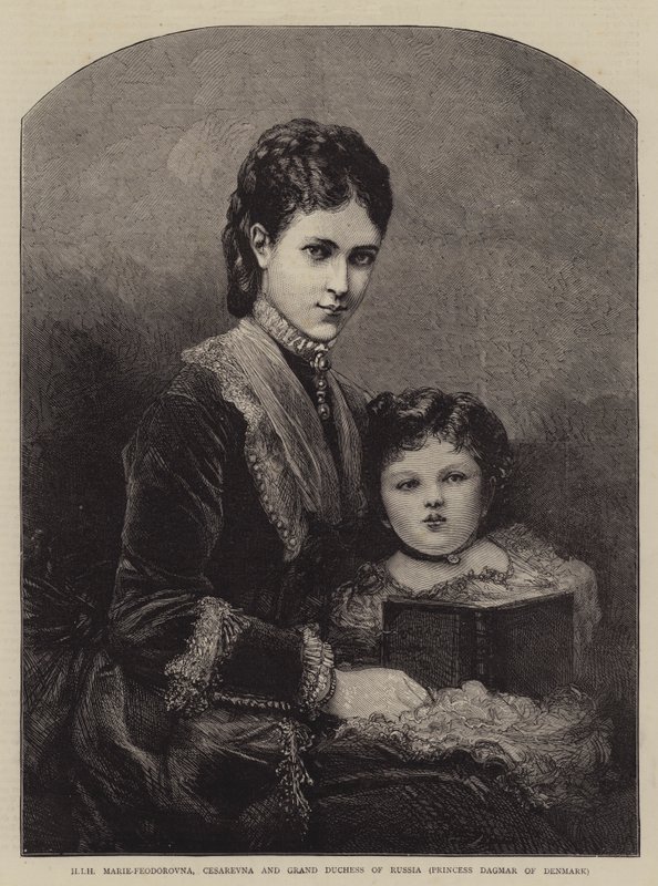 HIH Marie-Fjodorovna, Cesarevna a velkovévodkyně Ruska, princezna Dagmar Dánská (rytina) od English School