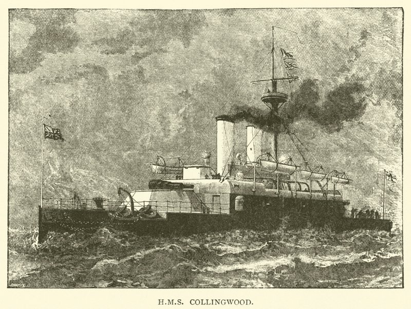 HMS Collingwood (rytina) od English School