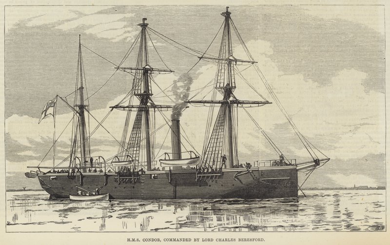 HMS Condor, velel lord Charles Beresford (rytina) od English School