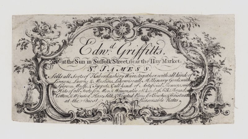 Galanterie, Edward Griffitts, vizitka od English School
