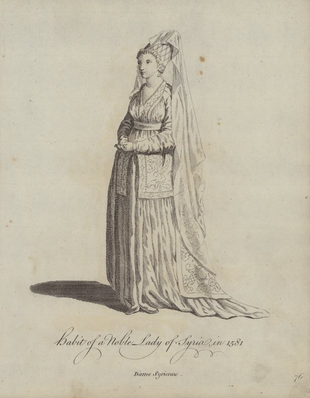 Zvyk šlechtické dámy ze Sýrie v roce 1581 od English School