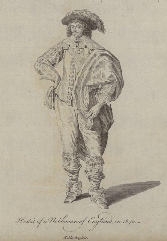 Zvyk šlechtice z Anglie v roce 1640 od English School