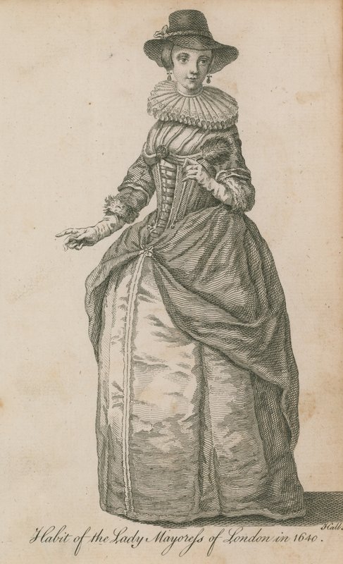 Zvyk lady Mayoress z Londýna v roce 1640 od English School