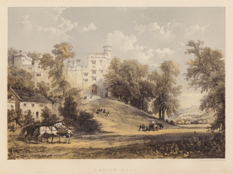 Haddon Hall (akvatinta) od English School