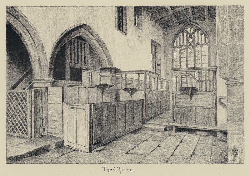 Haddon Hall, The Chapel (litho) od English School