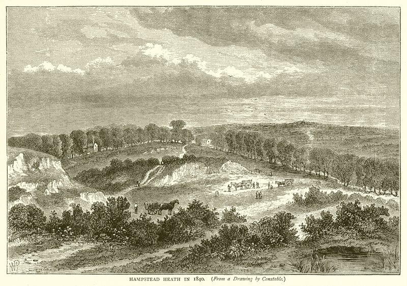 Hampstead Heath v roce 1840 od English School
