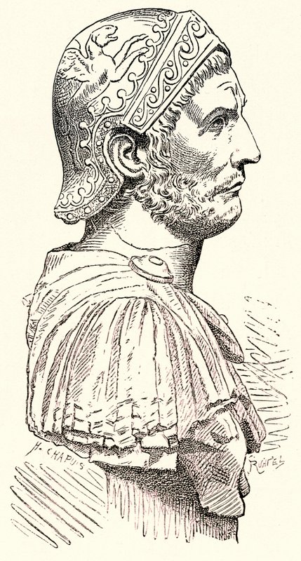 Hannibal, ilustrace z Dějiny Říma od Victora Duruye, publikoval 1884 (digitálně vylepšený obrázek) od English School