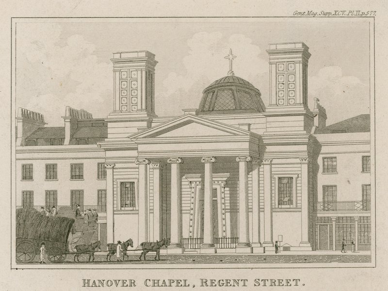 Hannoverská kaple, Regent Street, Londýn od English School