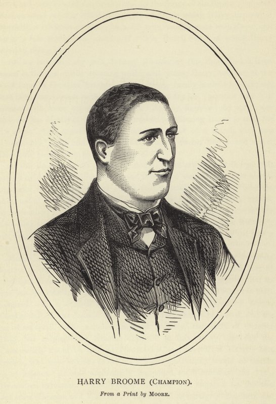 Harry Broome, šampión, z tisku od Moora od English School