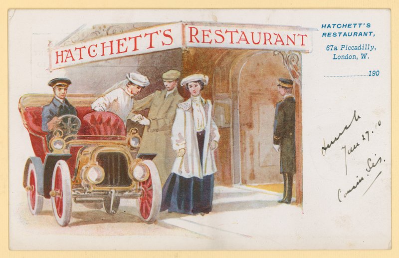 Hatchetts Restaurant, 67a Piccadilly, Londýn od English School