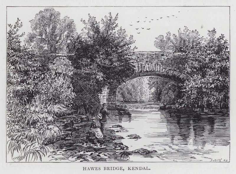 Hawes Bridge, Kendal (rytina) od English School