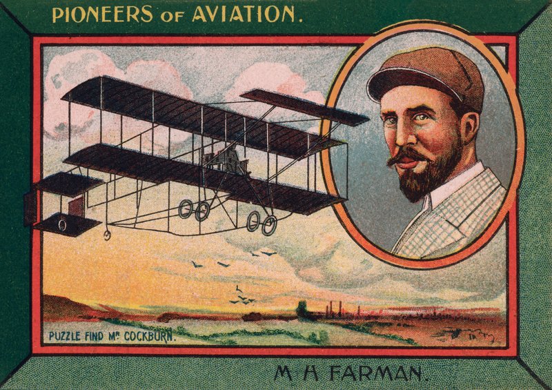 Henri Farman, anglo-francouzský průkopník letectví, letecký konstruktér a výrobce (chromolitho) od English School
