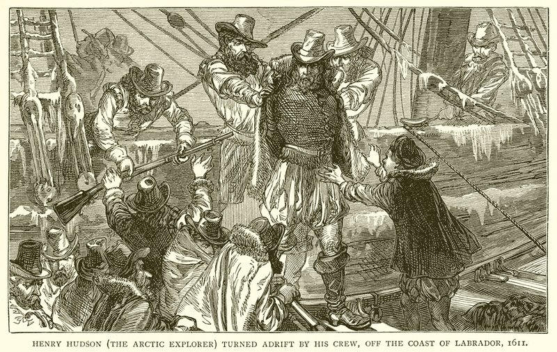 Henry Hudson (arktický průzkumník) zmítaný svou posádkou u pobřeží Labradoru, 1611 od English School